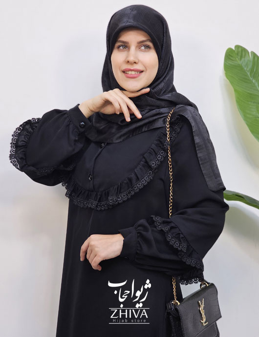 عبا مشکی کار شده